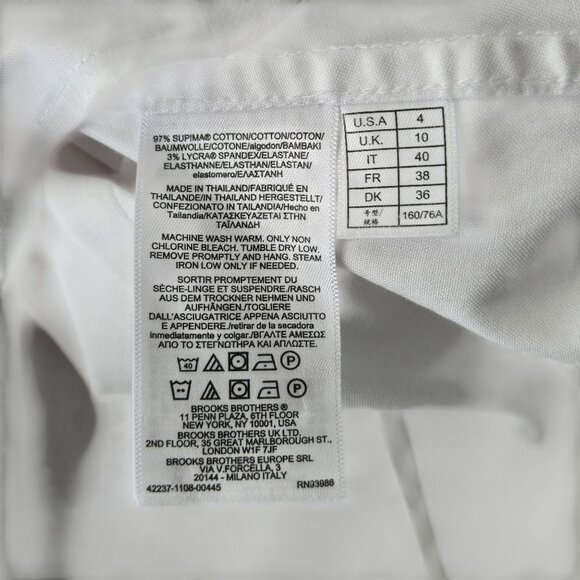 Brooks Brothers Buttondown Shirt White Ruffle Academia Old Money Preppy Work Top - Picture 10 of 13